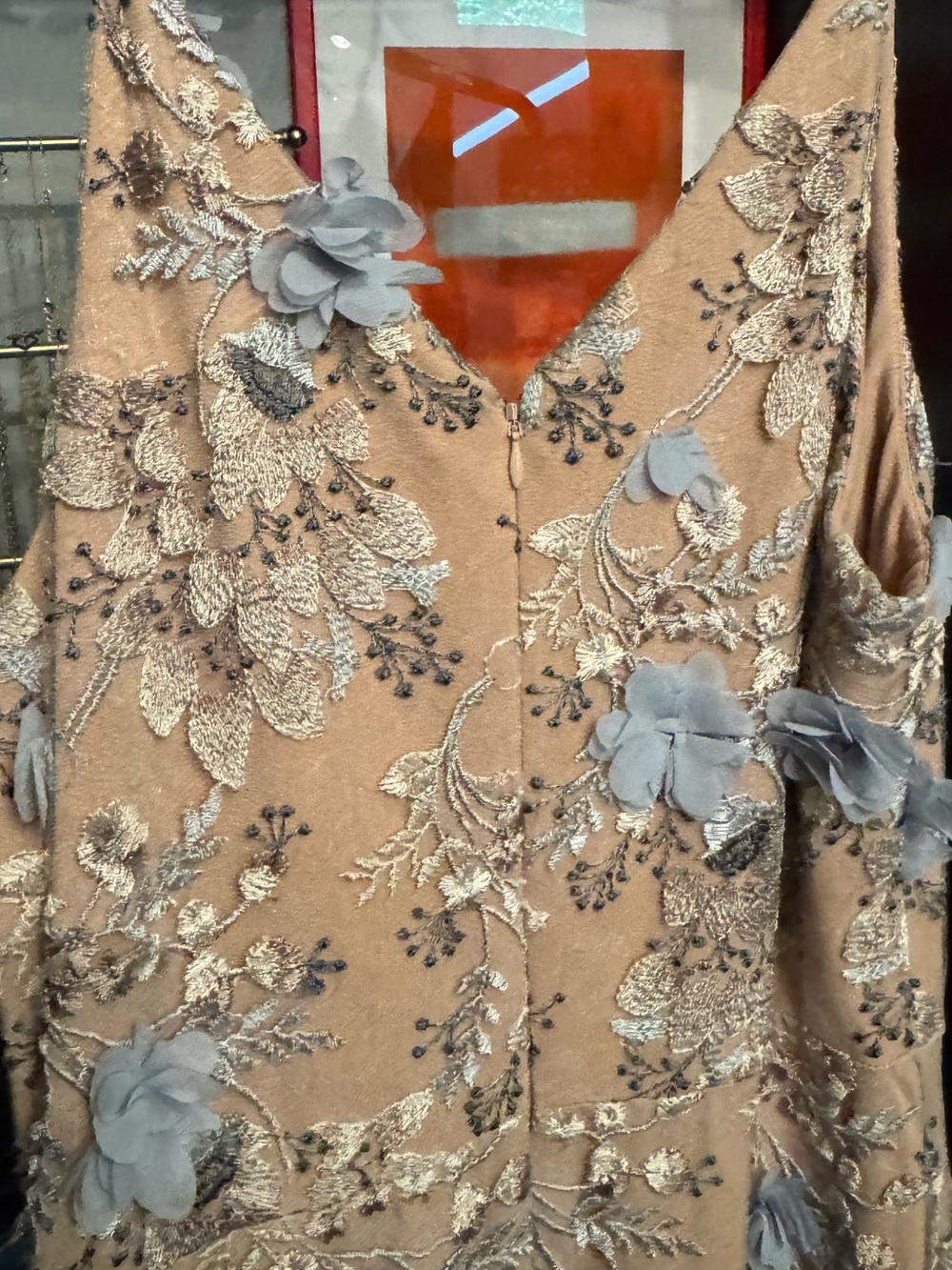 NWT Dress The Population Elegant Floral Embroidered Maxi Dress in Mineral Blue 🦋 - Picture 7 of 10